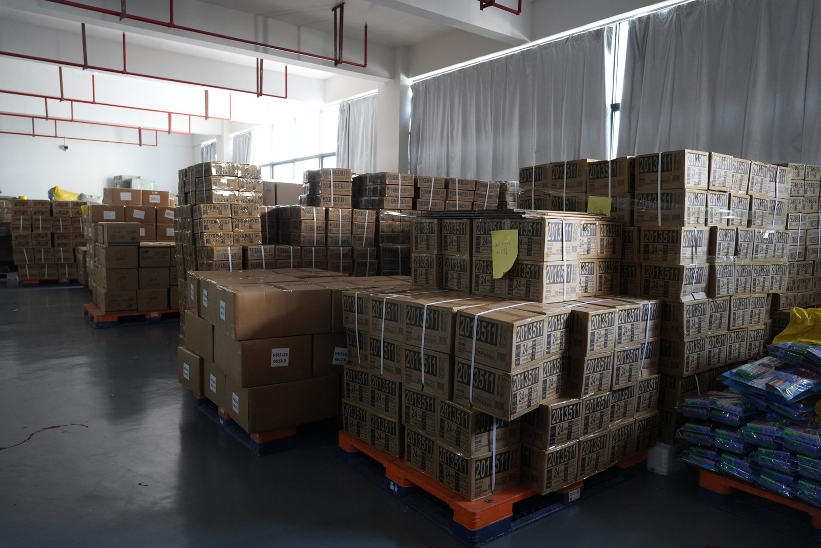 VLPETS pet waste bag production step 10: packaged products ready for shipment